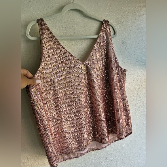 LOFT Shimmering Sequin Camisole - Rose Gold - Picture 5 of 8